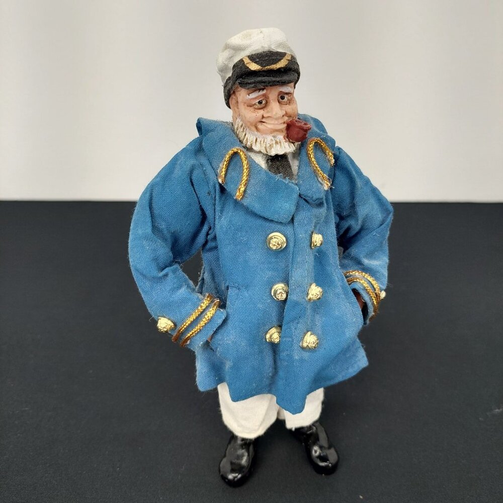Vintage Sailor Figurine With Blue Coat & Pipe Boat Captain - Albert Price